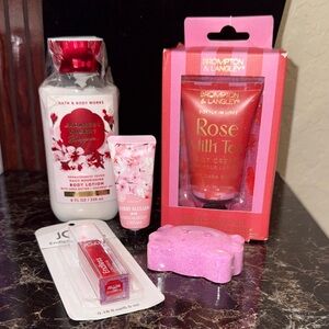 Bath & Body Lotion, Brompton & Langley Foot care, Joah Lip color, hand cream
